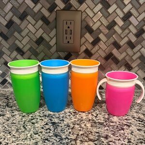 Colorful Spill-Proof Toddler Cups Set